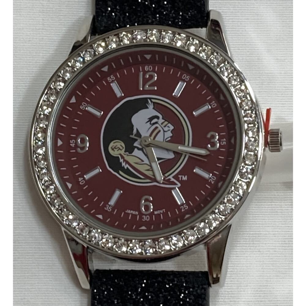 Florida State Seminoles Ladies Crystals Watch, Glitter Band, NCAA